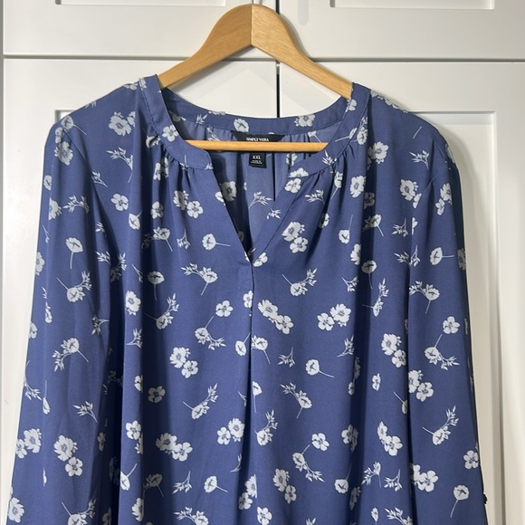 Simply Vera Vera Wang Long Sleeve Floral Print Blouse Women's Size XXL - Picture 7 of 13